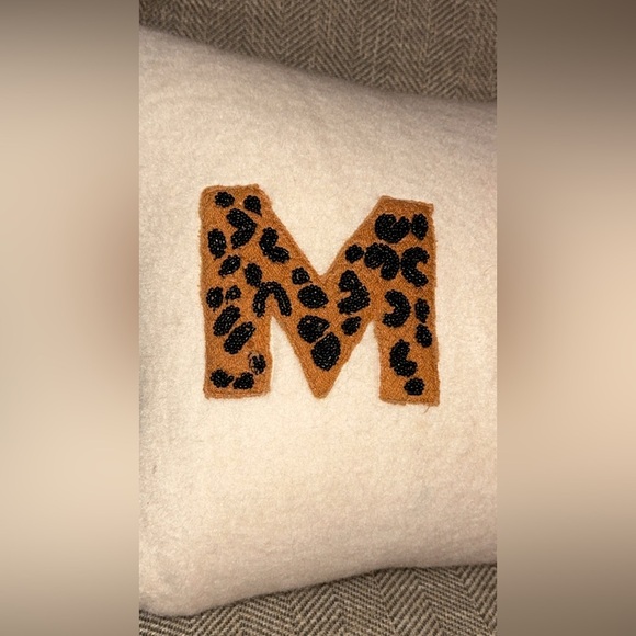 Anthropologie Home Accent Wool Pillow Merci 12”X27” - Picture 6 of 15